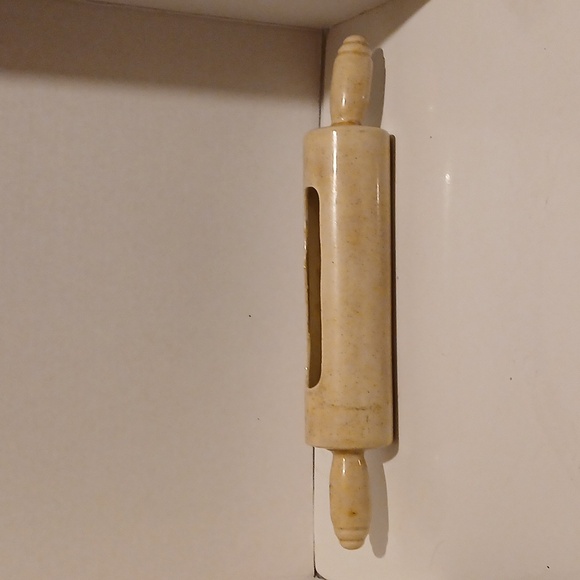 Vintage Cermic Floral Cream Rolling Pin Wall Decor - Picture 3 of 5